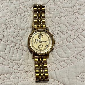 Gold Fossil watch